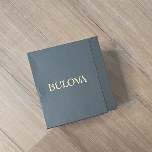 Bulova Gray Box with Gold Lettering Empty